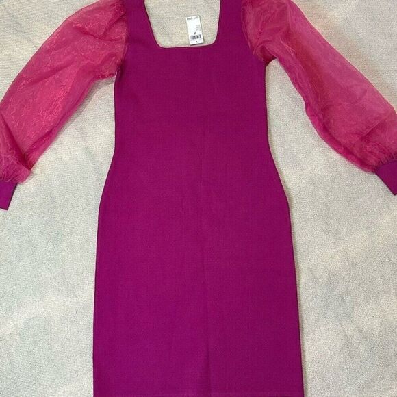 House of Harlow Pink Dress Size Small NWT Sheer Long Sleeve Cocktail Party - Picture 10 of 10